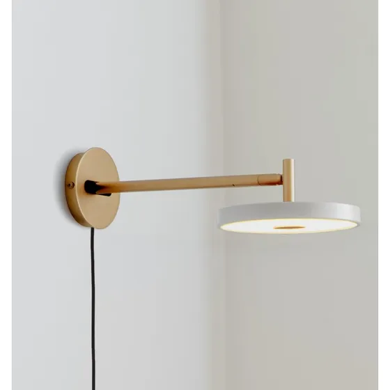 UMAGE Asteria Short LED wandlamp - Lichtgrijs/Messing