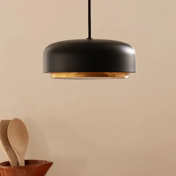 UMAGE Hazel Mini Hanglamp - Zwart met Messing Afwerking - Ø 22cm