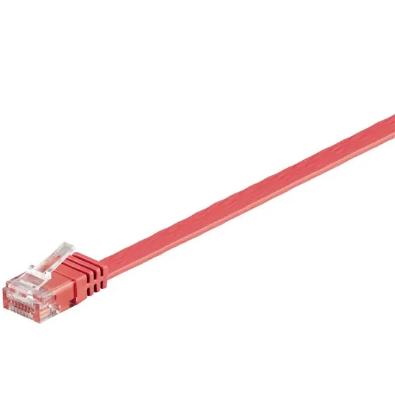 Goobay CAT 6 U/UTP platte netwerkkabel, rood, 2 meter