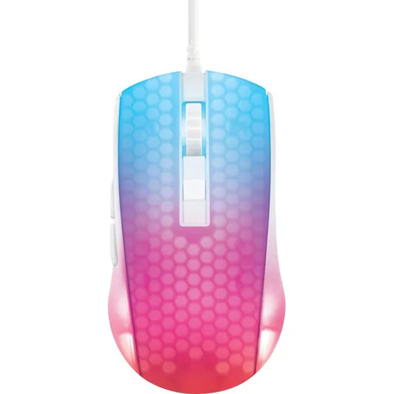 Deltaco WM87 Semi-transparant USB Gaming Muis Wit, Lichtgewicht met RGB