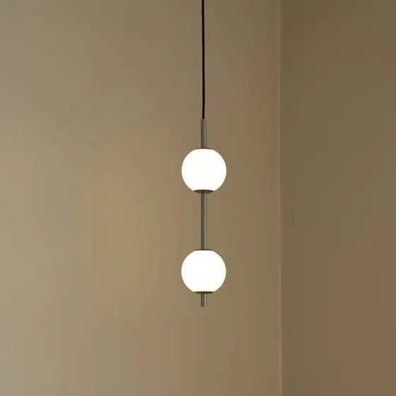 UMAGE Audrey LED hanglamp, staalkleurig, 2-lamps, Ø 12 cm