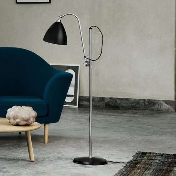 GUBI Bestlite BL3 Vloerlamp - Chroom/Zwart - Ø16cm
