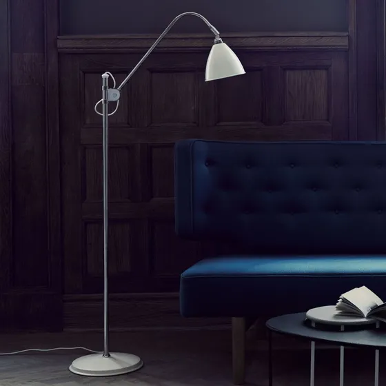 GUBI Bestlite BL3 Vloerlamp - Chroom/Wit - Ø16 cm