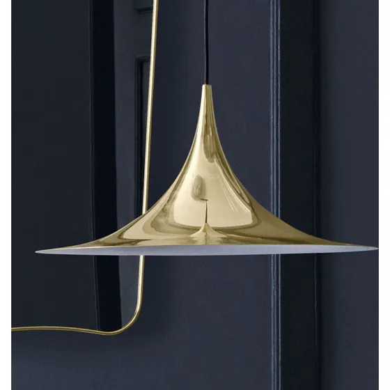 Gubi Semi Hanglamp Ø47 - Geel/Glanzend Messing