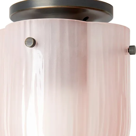 Gubi Seine Plafondlamp - Koraalroze Glas & Antiek Messing