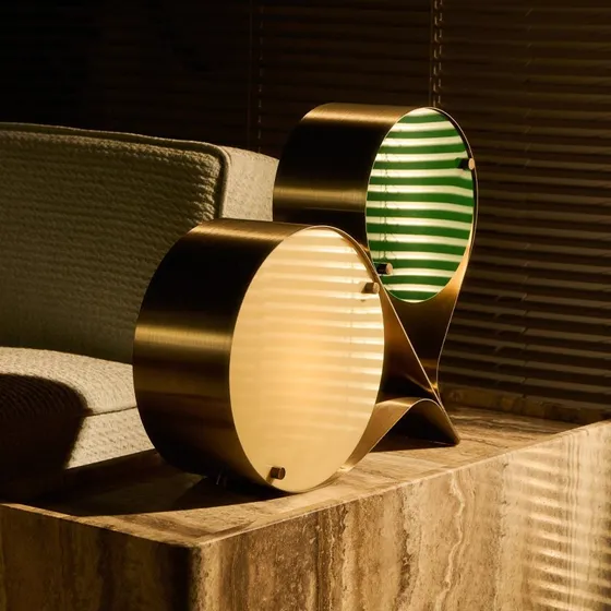 Gubi Coppia Tafellamp - Ivoor/Groen - 42 cm