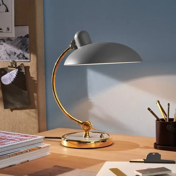 Fritz Hansen Kaiser Idell Luxus Tafellamp - Grijs/Messing