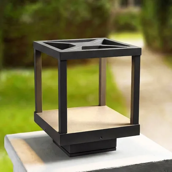 Lucande Lealan LED Sokkellamp - Zwart Aluminium - 23 cm