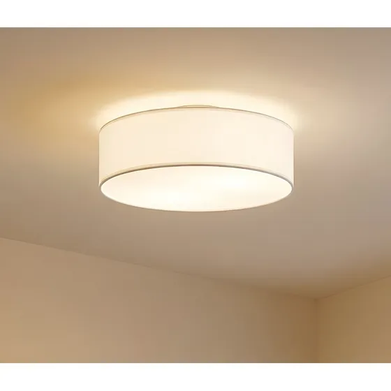 Lindby Sebatin Plafondlamp - Crème - Ø 40 cm - Stof - E27
