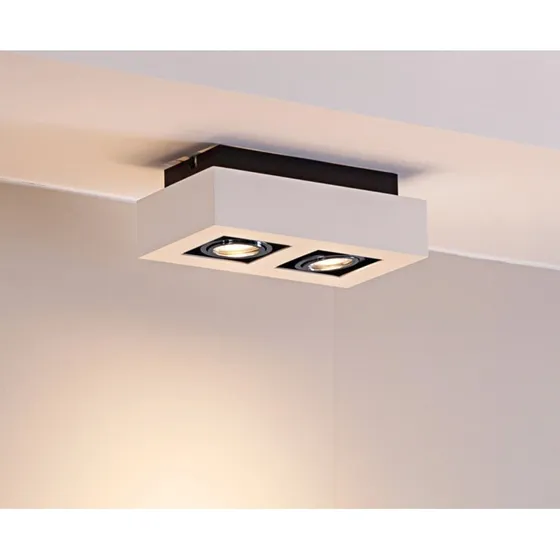 Arcchio spot Vince, 25 cm, 2-lamps, wit/chroom, GU10