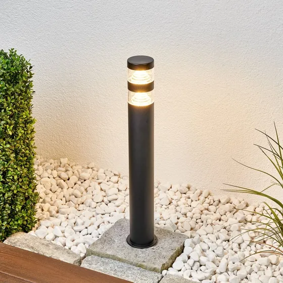 Lindby Lanea LED Tuinpadverlichting - 60 cm - Zwart Roestvrij Staal