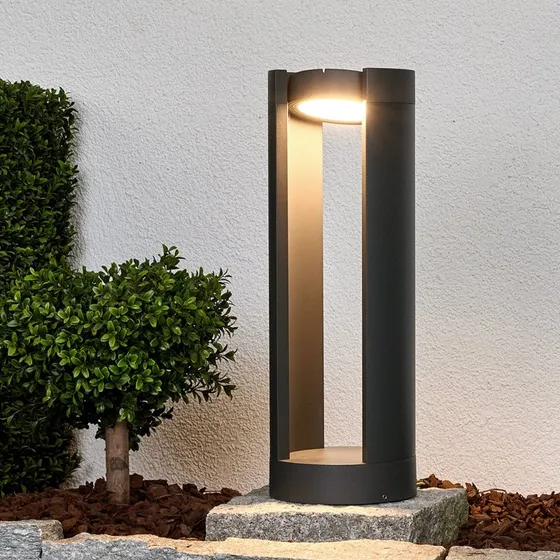 Lucande Dylen LED Sokkellamp - 50cm - Grafietgrijs - IP65