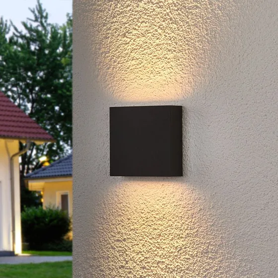Lucande Trixy LED Buitenwandlamp - Antraciet - Modern - IP54