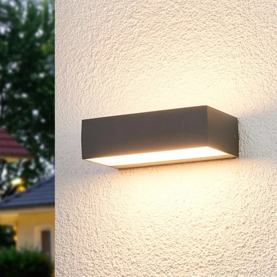 Lucande Lissi LED Buitenwandlamp - Antraciet - 21 cm