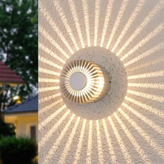 Lucande Lennias LED Buitenwandlamp - Aluminium - Grijs