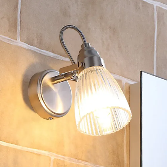 Lindby Wandlamp Kara - Modern Glas & Zink - IP44 Badkamer