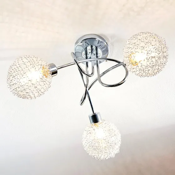 Lindby Ticino Plafondlamp - Chroom/Zilver - 40 cm