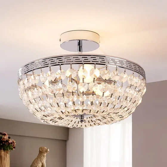 Lindby Mondriaan Plafondlamp - Kristal & Chroom - 35 cm