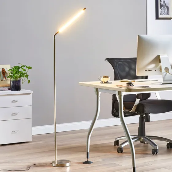Lindby LED Vloerlamp Jabbo - Nikkel - 163 cm