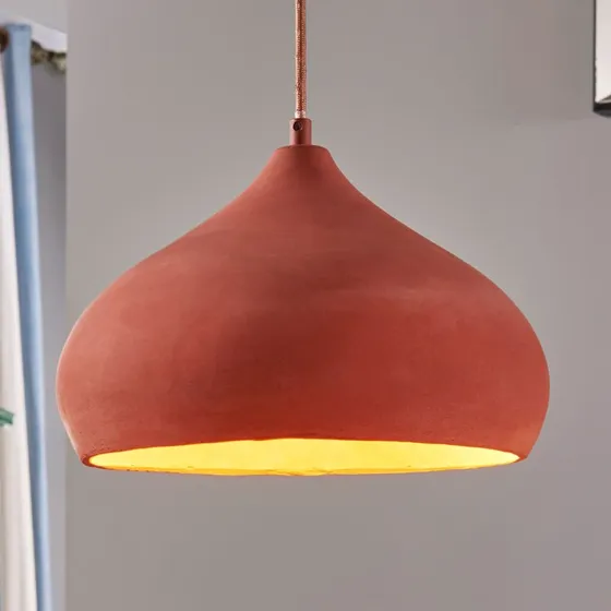 Lindby Hanglamp Fiona - Terracotta - Beton - Mediterraan