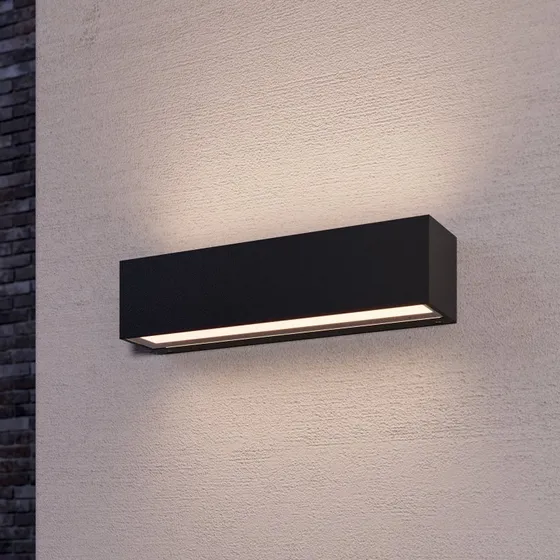Lucande Lengo LED Buitenwandlamp - Antraciet - 25 cm - Up/Down
