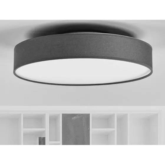 Lindby Saira LED Plafondlamp - Grijs Textiel - Ø 40 cm
