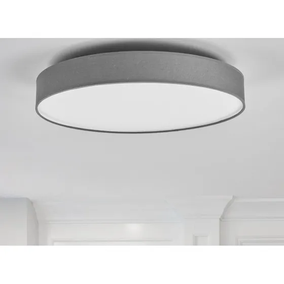 Lindby Saira LED Plafondlamp - Grijs Textiel - Ø 50 cm