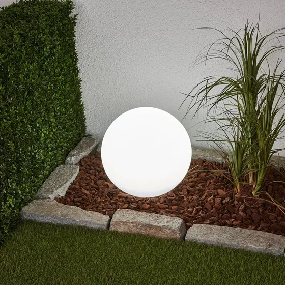 Lindby Lago LED Tuinlamp op Zonne-energie - Wit - Ø 30 cm
