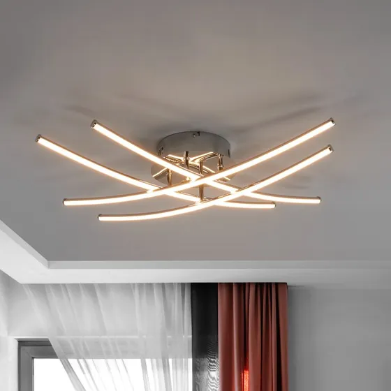 Lindby LED plafondlamp Yael - Chroom/Zilver - 67 cm