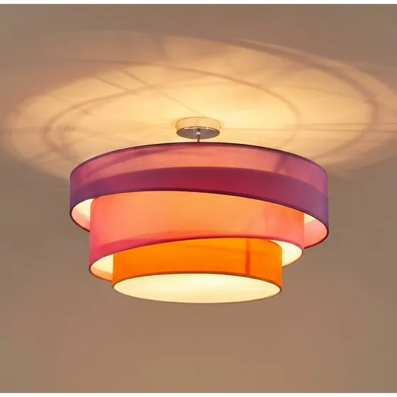 Lindby Melia Plafondlamp - Paars/Roze/Oranje - Ø56 cm