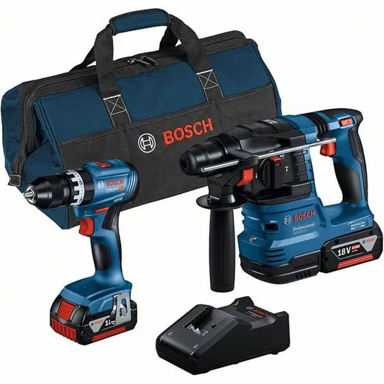 Bosch Combo Kit Professional: GSB 18V-45 + GBH 18V-22 + 2x 4,0 Ah + GAL 18V-40