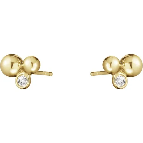 Georg Jensen 18 kt. geelgouden Moonlight Grapes oorknoppen met diamant