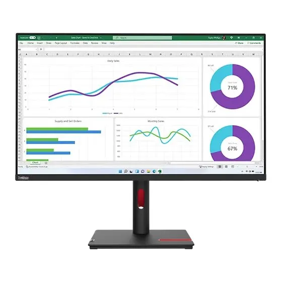 Lenovo ThinkVision T32h-30 31,5" QHD Monitor Zwart