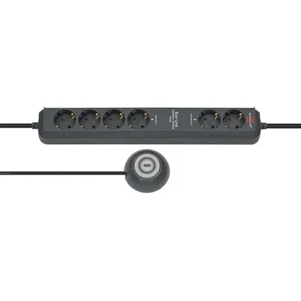 Brennenstuhl Eco-Line Comfort Switch Plus 6-ingang met voetschakelaar (antraciet)