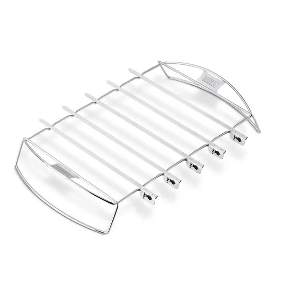 Weber® Spiesenset en Houder met 4 Dubbele Spiesen