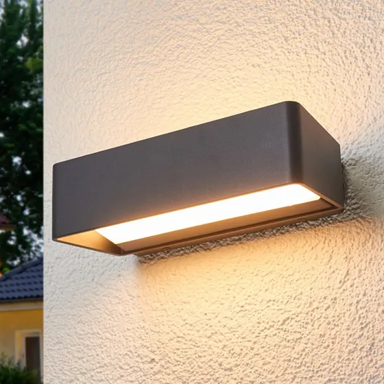 Lucande Midvig LED Buitenwandlamp - Antraciet - Aluminium