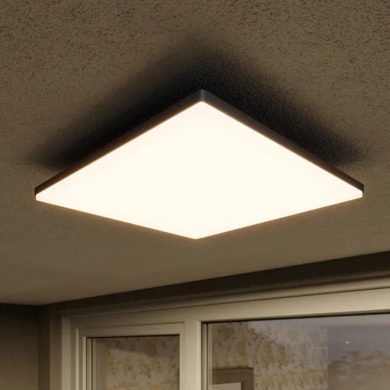 Lucande Henni LED Buitenplafondlamp - Vierkant - Donkergrijs