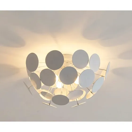 Lindby Kinan Plafondlamp - Wit/Chroom - Ø 54 cm
