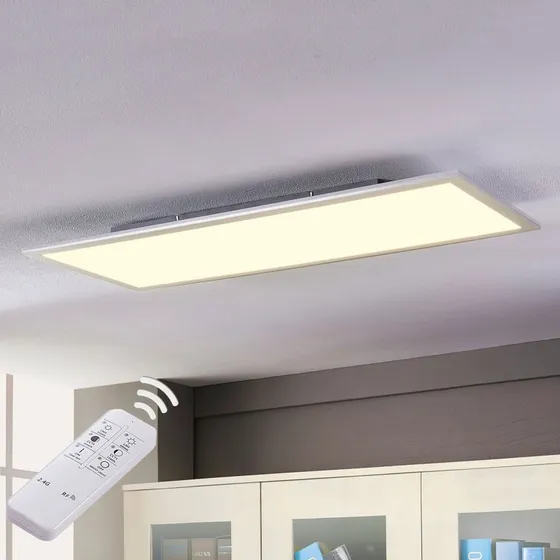 Lindby Livel LED-paneel CCT 120x30 cm - Modern Wit/Zilver