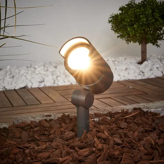 Lucande LED Prikspot Beatrix - Antraciet - Aluminium - 45,7cm