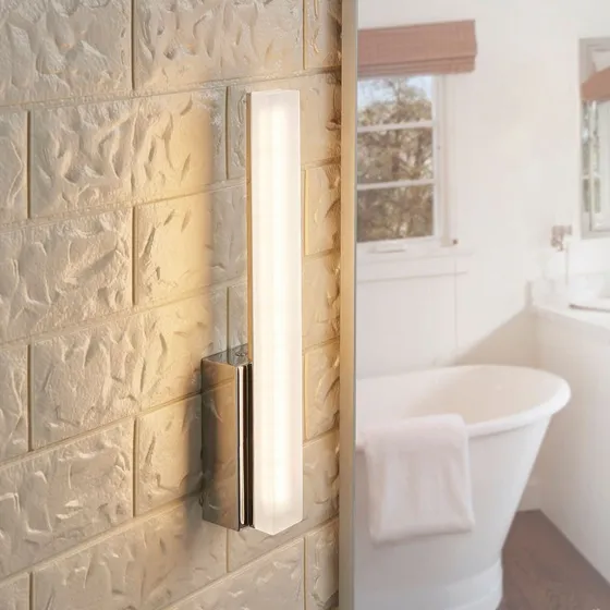 Lucande Julie LED Wandlamp - Chroom - 32 cm - IP44