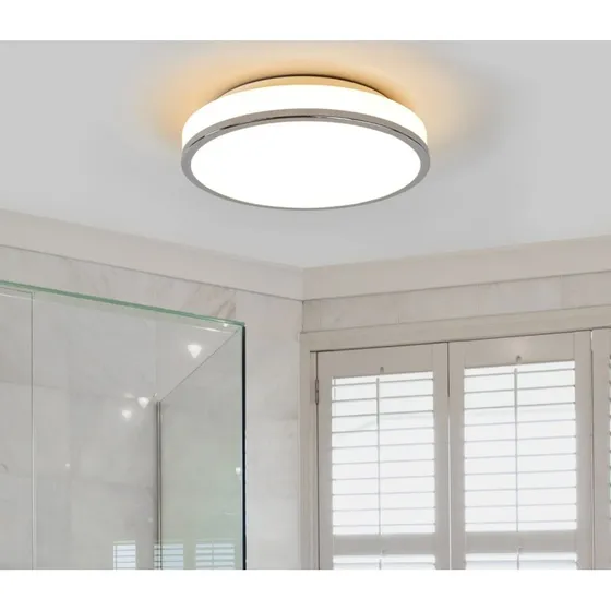 Lindby Lyss LED Plafondlamp - Chroom & Opaalglas - Ø 28 cm