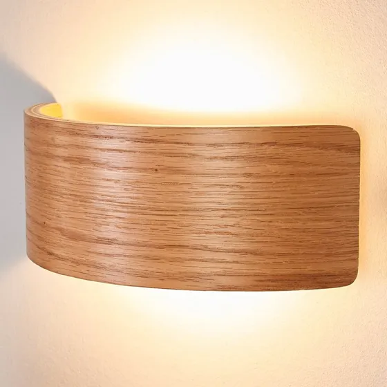 Lindby Wandlamp Rafailia - Donker Hout - 23 cm