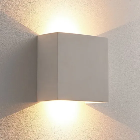 Lindby Anneke LED Wandlamp - Wit - Hoekig - Gips