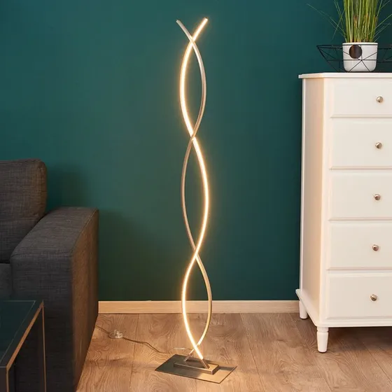 Lindby Bobi LED Vloerlamp - Modern Aluminium - Grijs/Zink