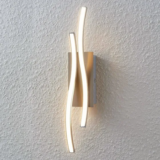 Lindby Safia LED Wandlamp - Nikkel - 45 cm