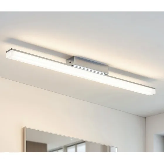 Lindby Levke LED Plafondlamp IP44 - Chroom/Wit - 75 cm