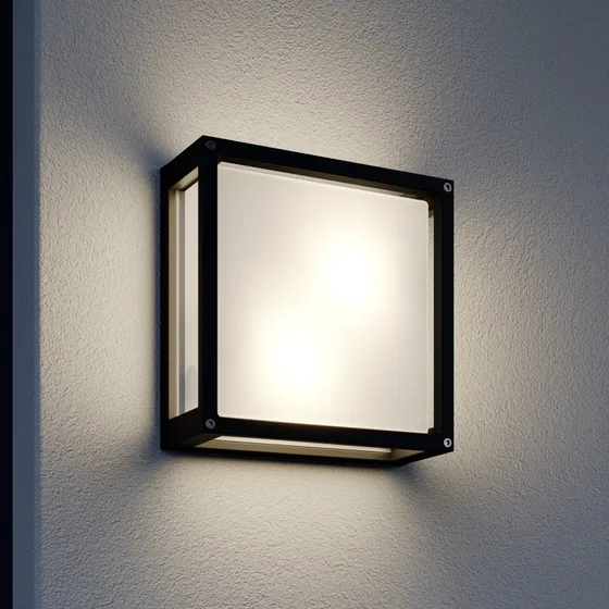 Lucande Aurelien Buitenwandlamp - Antraciet - 25x25 cm