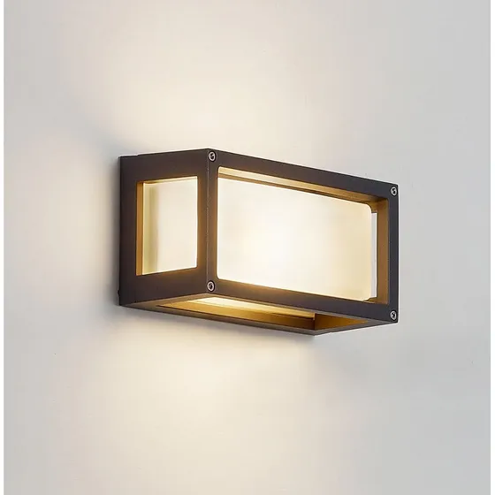 Lucande Aurelien Buitenwandlamp - Donkergrijs - Aluminium - IP54