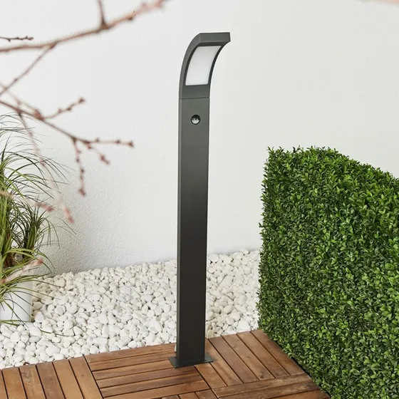 Lucande Juvia LED Tuinpadverlichting 100cm - Met Bewegingsmelder - Grafiet